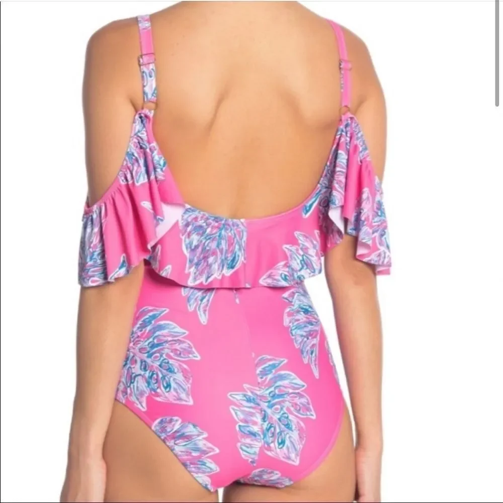 Nicole Miller New York NEW ruffled one-piece swimwear cold shoulder plus size 2X